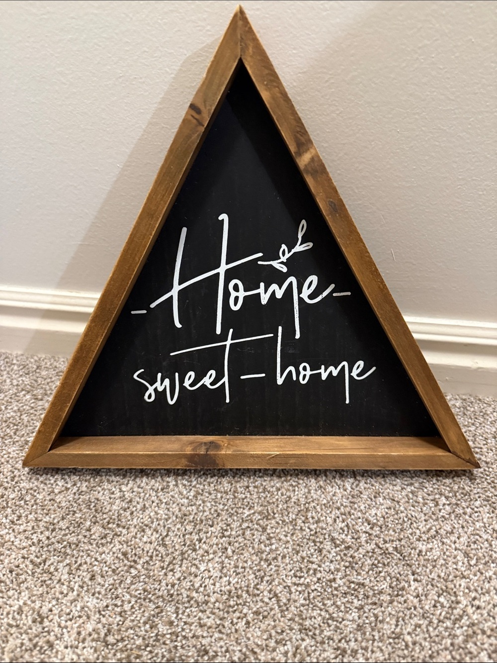Home Sweet Home Triangle Wall Sign - Black and Brown